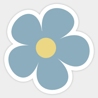 cute muted blue gray retro flower Sticker